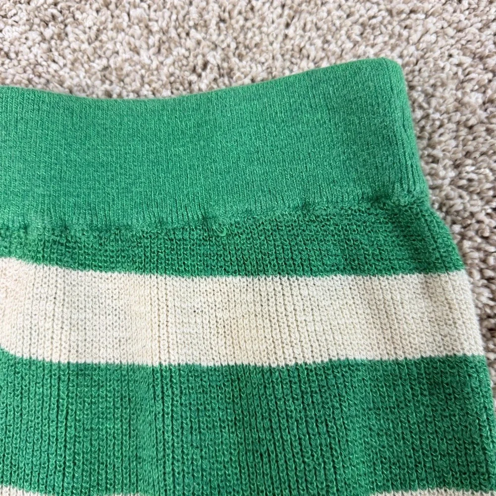 FP Beach Free People Green Cream Striped Knit Sweater Shorts XS OB1438202